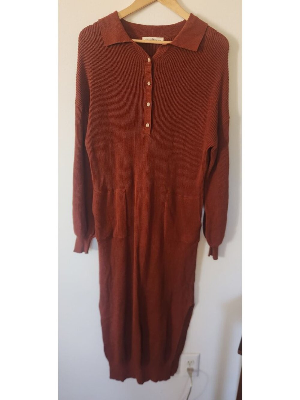 Natural Life Women's Sz. S/M Rust Orange On The Road Again Sweater Dress